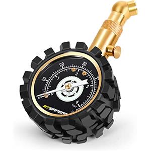 ATsafepro Manometro Pressione Gomme Accurato Auto 60psi 4bar con Ampio Quadrante Luminoso da 2" Manometro Pneumatici Meccanico Professionale Bourdon per Moto Auto ATV SUV