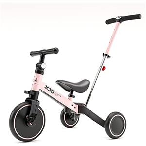 XJD 4 in 1 Triciclo per Bambini Con Putter Staccabile Bicicletta Equilibrio Adatto per età 1-3Anni (Rosa)