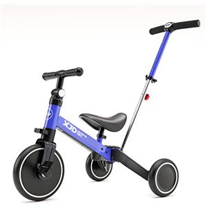 XJD 4 in 1 Triciclo per Bambini Con Putter Staccabile Bicicletta Equilibrio Adatto per età 1-3Anni (Blu)