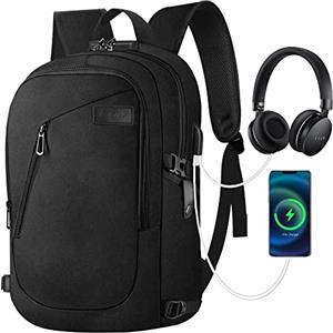 Dobaly Zaino Porta PC Uomo, da Viaggio per Computer, con Caricatore USB, Jack Cuffie, Zaino Uomo Antifurto Impermeabile con Grande Capienza per Lavoro, Scuola, Viaggio d'affari (6618-15 pollici)