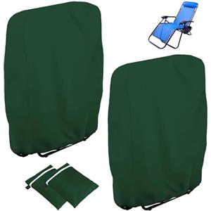 Omtofo 2 Pezzi Copertura di protezione per sedia a sdraio pieghevole, antipolvere, impermeabile, anti-UV, copertura per sdraio da giardino, 210DOxford Copertura per Sedia a Sdraio, W71 x H110 cm