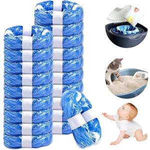 PARPAT 20 Pezzi Ricarica Mangiapannolinii, PARPAT 4,5m Sacchetti Mangiapannolini Antiodore Inodore Addensata Buste Ricarica Mangia Pannolini per Littycat, Twist & Click