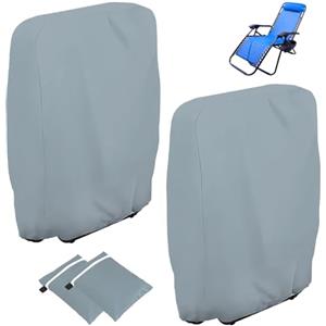Omtofo 2 Pezzi Copertura di protezione per sedia a sdraio pieghevole, antipolvere, impermeabile, anti-UV, copertura per sdraio da giardino, 210DOxford Copertura per Sedia a Sdraio, W71 x H110 cm