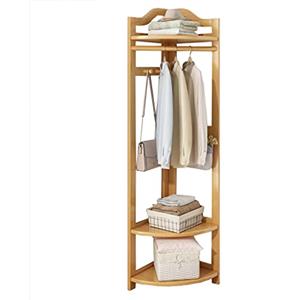 GIZNXBA Appendiabiti da Terra in Legno, Attaccapanni Ingresso Angolo con Scarpiera, Appendiabiti con Scarpiera, Appendiabiti Ad Angolo con Ripiano, per Ufficio (Color : Natural)