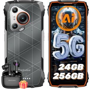 Blackview BL7000 Rugged Smartphone Android 15 DOKI AI, 24GB+256GB Cellulare Antiurto, 5G Telefono Indistruttibile, 6.78" FHD+120Hz, 50MP+20MP Visione Notturna, Fingerprint/NFC/IP68/2 Anni Garanzia