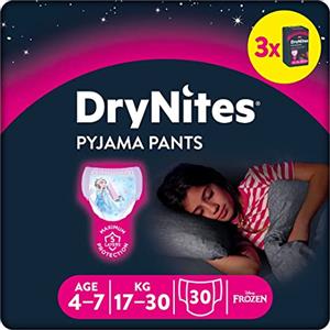 DryNites Huggies Drynites Pannolini, Taglia M (17-30 Kg), Mutandine assorbenti bambina, Design Marvel, 30 Pz