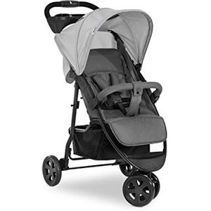 hauck Citi Neo 3, Grigio Scuro - Passeggino Leggero 3 Ruote con Vassoio e Portabibite, Grande Cesto Portaoggetti, Schienale Reclinabile per Bambini dalla Nascita fino a 22 kg, Chiusura con una Mano