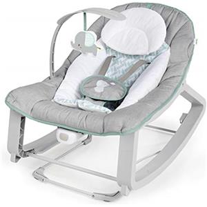 Ingenuity Keep Cozy 3-in-1 Cresci con me sdraietta vibrante per bambini, seggiolino e dondolo da neonato a bambino, vibrazioni e barra portagiochi, 0-30 mesi fino a 18 Kg (Weaver)