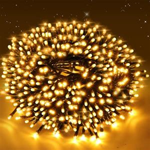 TNMOO Luci Albero di Natale, 20M 200LED Luci Natale Esterno, Luci Natale IP44 Impermeabile 8 Modalità Luci di Natale per Albero con Funzione Memoria per Esterni e Interni Patio Giardino Festa, Bianco Caldo