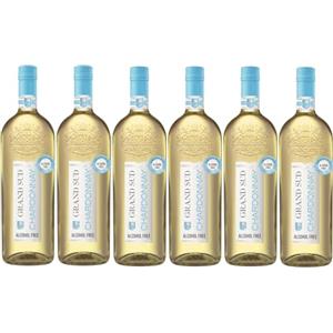Grand Sud - Vino Bianco Analcolico, Chardonnay Fresco e Morbido (6 x 1 L)