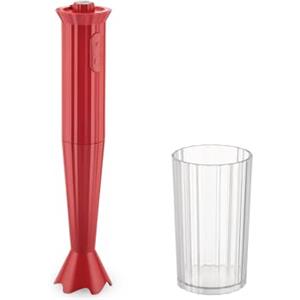 Alessi Plissé MDL10 R - Frullatore a Immersione di Design con Bicchiere Graduato, in Resina Termoplastica, Spina Europea 500W, Rosso