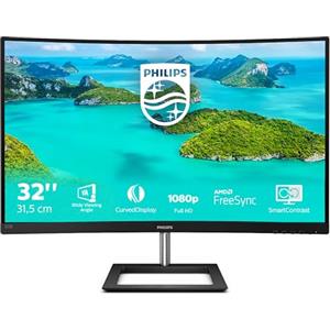 Philips 322E1C Gaming Monitor Curvo da 32", FHD LED VA Adaptive Sync 75 Hz, HDMI, Display Port, VGA, Flicker Free, Low Blue, Nero