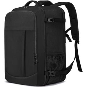 LIGSAN Bagaglio a Mano 55x40x20 Zaino da Viaggio Aereo Grande 44L Borsa da Cabina per Voli Donna Uomo Valigia Cabina 18 Pollici Zaino Porta PC per Trekking Lavoro, Antifurto, Nero