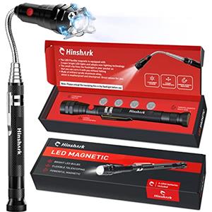 Hinshark Idee Regalo Uomo, Magnetico Telescopico con LED Gadget Utili Regalo Uomo Natale Originale, Regalo Compleanno, Regali per Lui/Papà, Regali Secret Santa, Regalo Anniversario per Lui