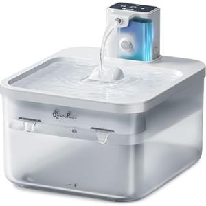 DownyPaws 2,5L Fontanella per Gatti Senza Fili, Fontana con Sensore di Movimento, a Batteria Ricaricabile 4000mAh, Acqua Distributore Abbeveratoio Elettrico