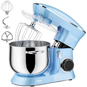 Vezzio Impastatrice Planetaria Vezzio Impastatrice Elettrico 1500W Robot da Cucina 10 Velocità con 8.5 Litri Ciotola di Acciaio Inossidabile,Sbattitore, Frusta, Gancio per Impastare (Blue)