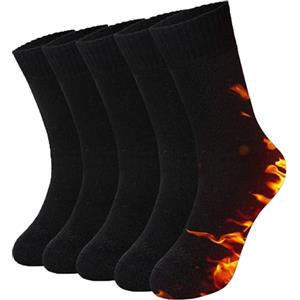 Josnown Calze Termiche Donna, 5 Paia Calze Invernali Lana Calzini Termici Spugna Donna per Fitness, Sport, Casuale Taglia 35-42