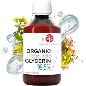 B.O.T cosmetic & wellness Glicerina Liquida Vegetale Pura e Bio - Glicerina per Bolle di Sapone, Olio Idratante Viso e Corpo, Base Cosmetica Fatta in Casa 100% Naturale - 100 g