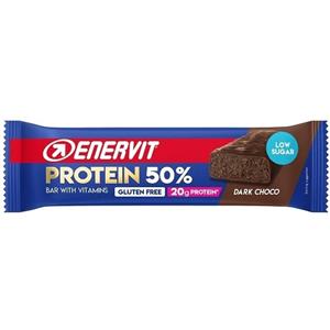 Enervit Sport Protein Bar 50% Dark Choco - Barretta Proteica 40g con 20g di Proteine, Low Sugar e Senza Glutine