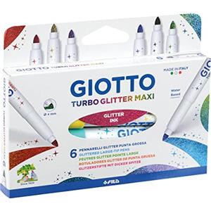 Giotto- Turbo Glitter Maxi Pennarello, Colore Assortiti Glitterati, 426600