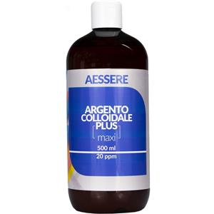 AESSERE Argento Colloidale Plus 500 ml - Dispositivo medico CE in gocce, formato risparmio, con argento colloidale 20 ppm