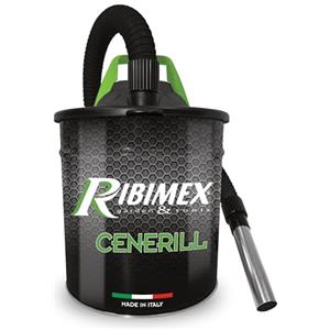 Ribimex Aspiracenere Elettrico Cenerill, con Filtro HEPA Lavabile, Bidone da 18 L, Potenza 1000 W, Ideale per Aspirare Ceneri Fredde da Stufe, Caminetti e Barbecue - PRCEN001