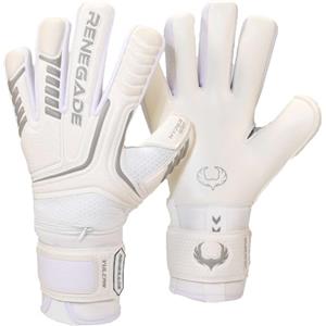 Renegade GK Vulcan Whiteout, guanti da portiere con protezione dita Pro-Tek, 3,5 + 3 mm, Hyper Grip e Duratek da 4 mm, guanti bianchi da portiere da calcio (taglia 6, giovanile, per bambini, taglio