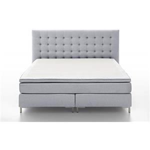 Atlantic Home Collection Anni - Letto con Base a Molle, con Topper Incluso (Grado di rigidità H2), 140 x 200 cm, Grigio Chiaro
