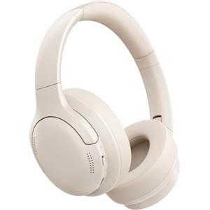 Baseus BH1 Lite Cuffie Bluetooth Over-Ear, Leggere e Comode Cuffie Wireless con Suono Cristallino, Driver Dinamici da 40 mm, Fino a 80 Ore di Autonomia, Bluetooth 6.0 - Bianco Luce