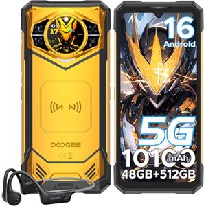 DOOGEE S200X Rugged Smartphone 5G, 48GB+512GB, Android 16, con Cuffie Conduzione Ossea, 1.32" Rear Display, 10100mAh, 6.72" FHD+ 120Hz Telefono Indistruttibile,100MP+20MP/NFC/BT5.2/WiFi6/5G Dual SIM