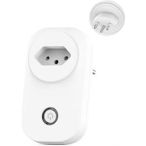 Eightree Presa Smart WLAN Svizzera 16 A 3680 W - Misurazione del consumo energetico, compatibile con Alexa & Google Assistant, WiFi 2,4 GHz, Smart Life, telecomando e timer, spina intermedia tipo J