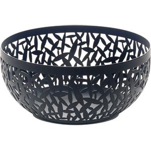 Alessi Cactus Fruttiera Nero 21 cm - Design Forato in Acciaio con Rivestimento Epossidico