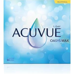 ACUVUE OASYS MAX 1-Day Multifocal; Lenti a contatto giornaliere; Visione chiara e nitida a tutte le distanze e in ogni condizione di luce;-0.75 diottrie; BC 8.4; DIA 14.30; ADD Medium; 90 lenti