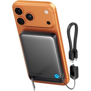 INIU Power Bank Magnetico, 45W 10000mAh mini Power Bank, Certificato Qi2, Caricabatterie Portatile con Cavo USB Type-C & Supporto, Powerbank Compatible con MagSafe Solo per iPhone Serie 17 16 15 14 13