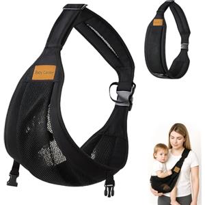 KAIYAYA Laterale Fascia Neonato,Nero Fascia Porta Bebe,Porta Bebe Regolabile,Baby Carrier per 0-36 Mesi,Rete Traspirante Laterale Porta Bambino per Viaggi e Supporto Anca Sano