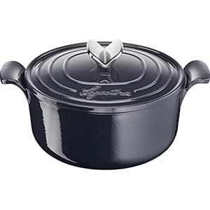 Lagostina Tradizione Cocotte in Ghisa Smaltata per Cotture Lunghe Ø 22 cm, Casseruola Induzione, Gas e Forno fino a 220 °C, Pentola per Stufare e Cucinare Lentamente con Coperchio di Condensazione