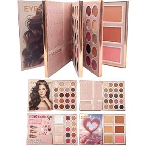 Generico Libro Palette per Trucco | Prodotto Multifunzionale Per Trucco Viso - Per Ombretti Portatile - Per Studenti Principianti Professionisti Artisti Sposse Amanti Bellezza Routine Feste