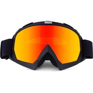 BIBIRE Occhiali Moto,Occhiali da Motocross per Gli Sport all'Aria Aperta,OTG Maschere Snowboard Protezione UV e Anti-Nebbia, Maschera Sci Casco Compatibile,per Unisex Adulto