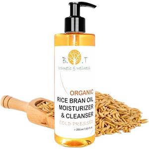 B.O.T cosmetic & wellness Olio di Crusca di Riso 100% Naturale | Crescita Capelli | Anti-Crespi | Salute Cuoio Capelluto | Struccante | Cura Pelle Coreana, 200ml