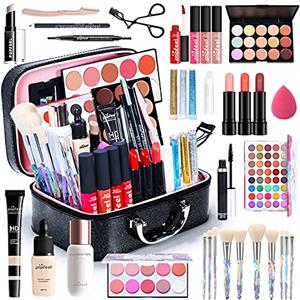 MKNZOME Set trucco Professionale, MKNZOME 34 pezzi Set Trucchi donna Make Up Completo con Custodia Trousse di Trucchi regalo di Natale palette ombretti professionali Rossetti Makeup Fondotinta Correttore
