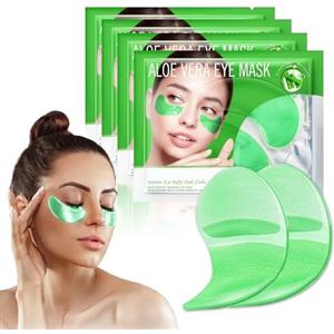 Janerowee 60 Pcs Maschera Occhi di Aloe Vera,Collagene Patch Occhi, Patch Occhi Antirughe Donne e Uomini, Patch Occhiaie e Borse, Rimuovi Borse e Puffiness, Contorno Occhi Idratante (verde)