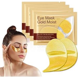 Janerowee 60 Pcs Oro Patch Occhi, Collagene Patch Occhi, Patch Occhi Antirughe Donne e Uomini, Patch Occhiaie e Borse, Rimuovi Borse e Puffiness, Contorno Occhi Idratante (Oro)