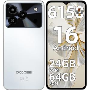 DOOGEE Note 56 Smartphone Android 16, 6150mAh, 24GB+64GB/2TB Telefono Cellulare, 6.56" 90Hz Cellulari e Smartphone, 8MP Telefoni Cellulari, 4G Dual SIM/Face ID/OTG/GPS/8.45mm Ultrasottile/3.5mm Jack