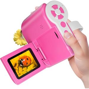 HUTACT Microscopio Digitale Portatile per Ber Bambini: Microscopio Tascabile con Fotocamera 1000X e Schermo LCD 4K da 2.0" per Ragazze da 8 a 12 Anni Scuola all'aperto - Kit Scientifico Educativo Rega