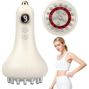 SCIHDETR Massaggiatore Anticellulite Professionale, 9 Livelli Massaggiatore Elettrico per Cellulite con Funzione EMS a Infrarossi e Vibrazione, Riscaldamento Senza Fili, Per Vita, Pancia, Braccia e Gambe