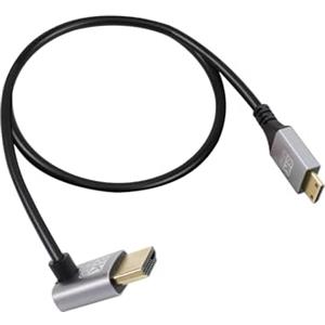 RIIEYOCA 90 gradi con angolo verso l'alto UHD 8K HDMI maschio a Mini HDMI maschio 18Gbps ad alta velocità 2.1 Cavo esteso che supporta 8k@60Hz, 1080p, ARC, 3D, per DVR, HDTV(UP Angle, 0,5M)