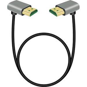 RIIEYOCA 90 gradi ad angolo retto HDMI maschio a 90 gradi ad angolo retto HDMI maschio, cavo di 2.1 ad alta velocità da 48Gbps Supporta 8K@60Hz, ARC, 3D per DVR, HDTV (0,5M)