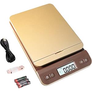 UNIWEIGH Bilancia Digitale Postale da 39kg/86lb, Bilancia per Pacchi Posta, Digital Parcel Scale per Ufficio, Magazzino, Lettera, Casa, include cavo USB, metro a nastro, oro
