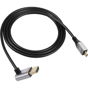 RIIEYOCA 90 gradi con angolo verso l'alto UHD 8K HDMI maschio a Micro HDMI maschio 18Gbps ad alta velocità 2.1 Cavo esteso che supporta 8k@60Hz, 1080p, ARC, 3D, per DVR, HDTV, (UP Angle,2m)