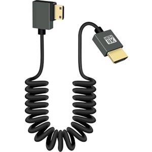 RIIEYOCA 8K Cavo Mini HDMI a HDMI Corto di 90 Gradi, Angolo Retto 48Gbps Alta Velocità Mini HDMI2.1 Supporta 8K@60Hz, Compatibile con Videocamere, Monitor (Destro)
